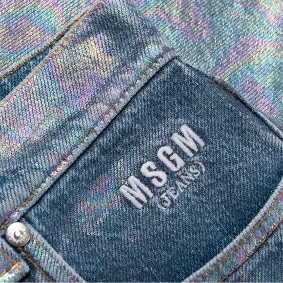 MSGM Blue Straight Leg High-Waisted Jeans - Picture 9 of 9